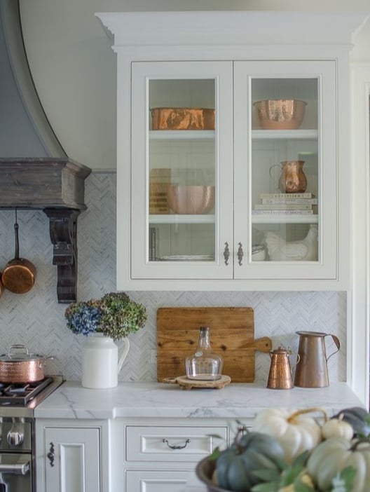 How To Style Glass Kitchen Cabinets